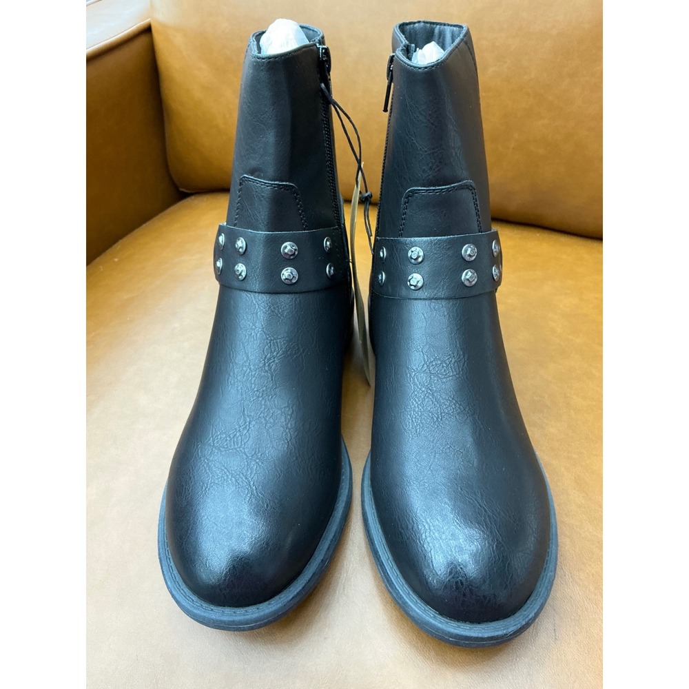 Frye and Co Conley Ankle Boots Womens 8.5 Black New Harness Studded Moto Z0742 - Picture 3 of 8